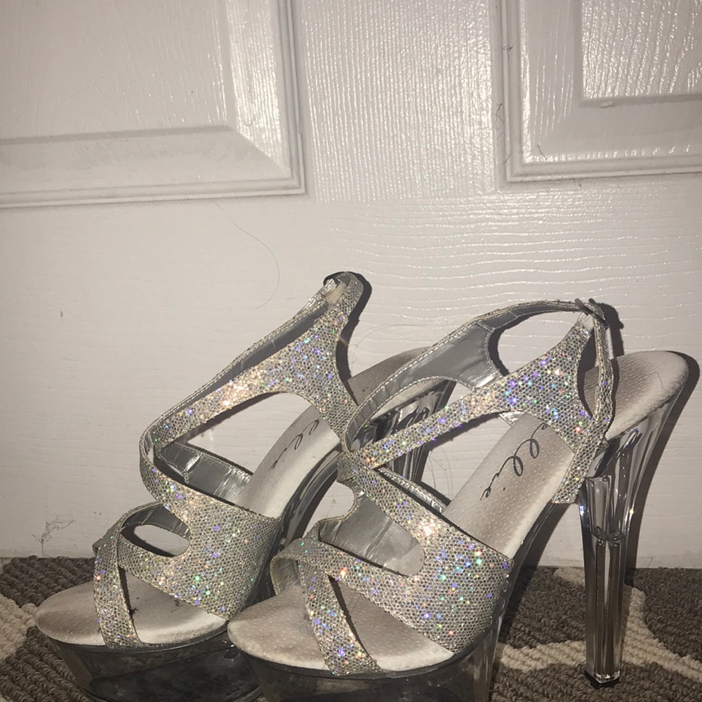 Clear 6 inch heels